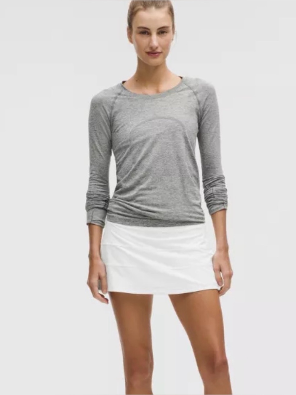 Lululemon White pace rival mid rise skirt skort 4